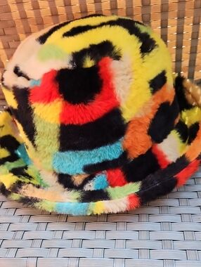 Unisex Adjustable Multicolor Winter Faux Fur Bucket Hat  Headwear Cap Polyester